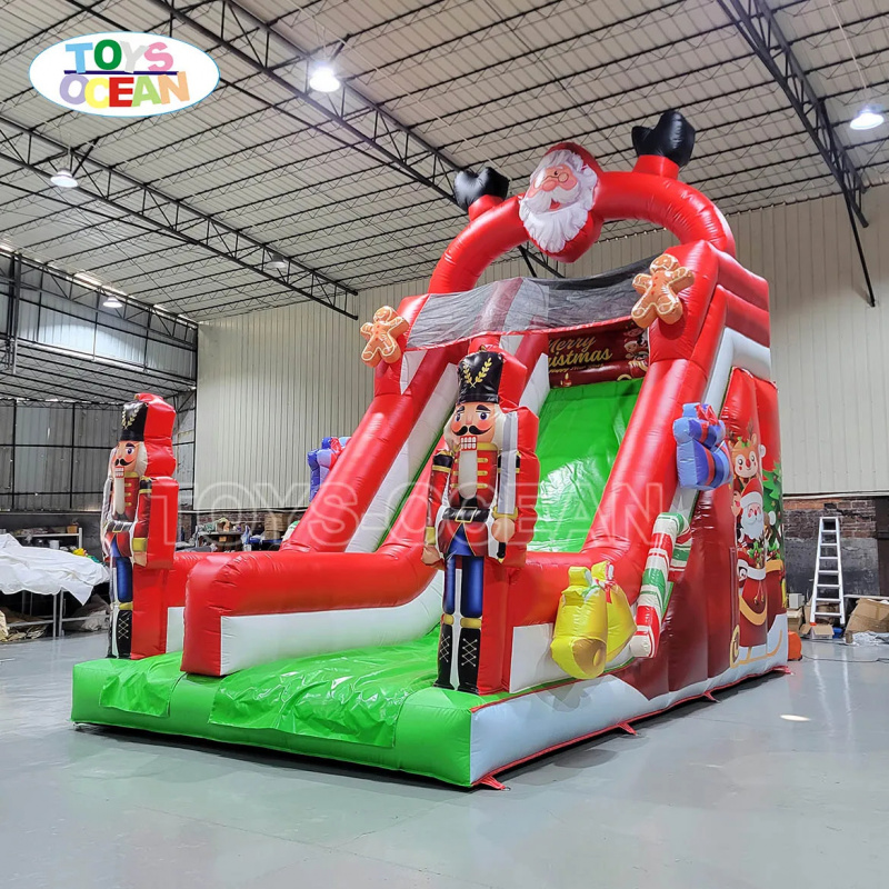 Water Slide Inflatable - สไลเดอร์เป่าลมคริสต์มาสกลางแจ้งแบบปรับแต่งได้ เหมาะสำหรับใช้งานทั้งแบบแห้งและเปียก สมบูรณ์แบบสำหรับงานปาร์ตี้ของเด็กและผู้ใหญ่