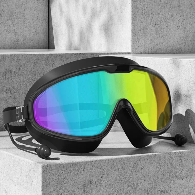 Swim Goggles Anti Fog Uv - แว่นตาว่ายน้ำสำหรับผู้ใหญ่ เลนส์สะท้อนแสง – ป้องกันฝ้า ป้องกันรังสียูวี ขนาดใหญ่
