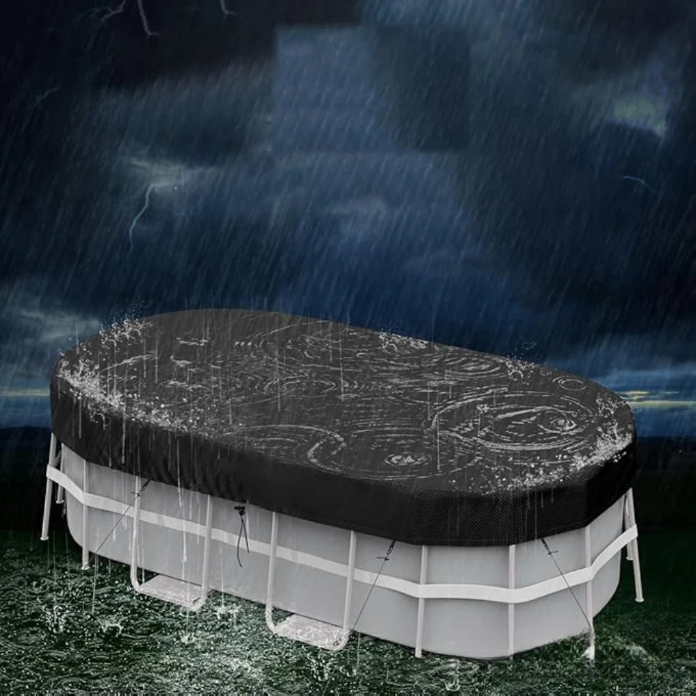 Pool Cover Waterproof - ผ้าคลุมสระว่ายน้ำทรงรี ผ้าคลุมสระว่ายน้ำทรงสี่เหลี่ยมผืนผ้า การบำรุงรักษาสระว่ายน้ำ การป้องกันในฤดูหนาว การเย็บคุณภาพสูง การออกแบบกันน้ำ