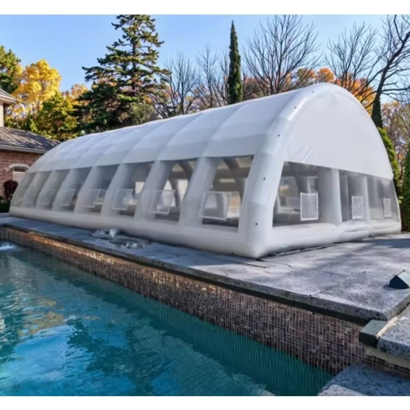 Pool Cover Waterproof - ฝาครอบสระว่ายน้ำแบบเป่าลม โดมลม PVC แบบเป่าลมที่ทนทานสำหรับสระว่ายน้ำ ฝาครอบสระว่ายน้ำกันน้ำ เต็นท์สระว่ายน้ำกลางแจ้ง