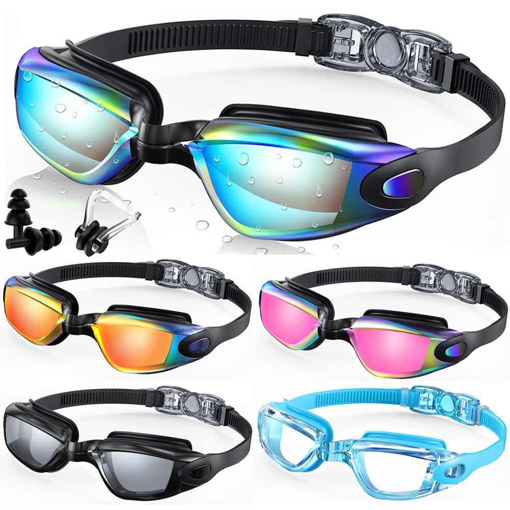 Swim Goggles Anti Fog Uv - แว่นตาว่ายน้ํามืออาชีพแว่นตาว่ายน้ํากันน้ําแว่นตาป้องกันหมอกป้องกันรังสียูวี 100% ไม่รั่วสําหรับผู้ใหญ่ผู้ชายผู้หญิงเยาวชน
