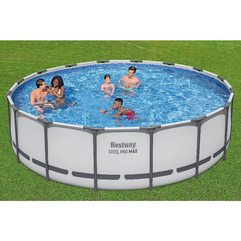 สระว่ายน้ำเหล็กกล้าทรงกลม Stee - Pool Ladder Above Ground บทวิจารณ์และราคา