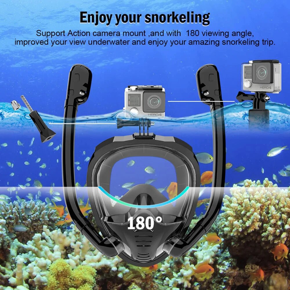 หน้ากากดำน้ำ seluruh wajah 180 - Snorkel Mask Full Face บทวิจารณ์และราคา