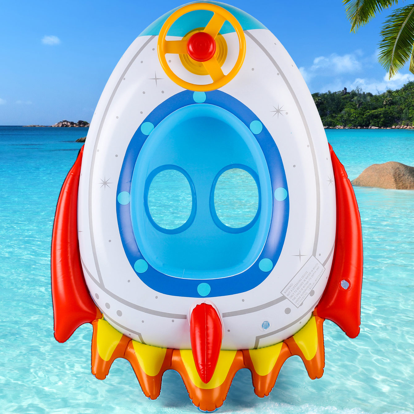 1PC Rocket-Shaped หนา Inflatab - Pool Float Ring Inflatable บทวิจารณ์และราคา