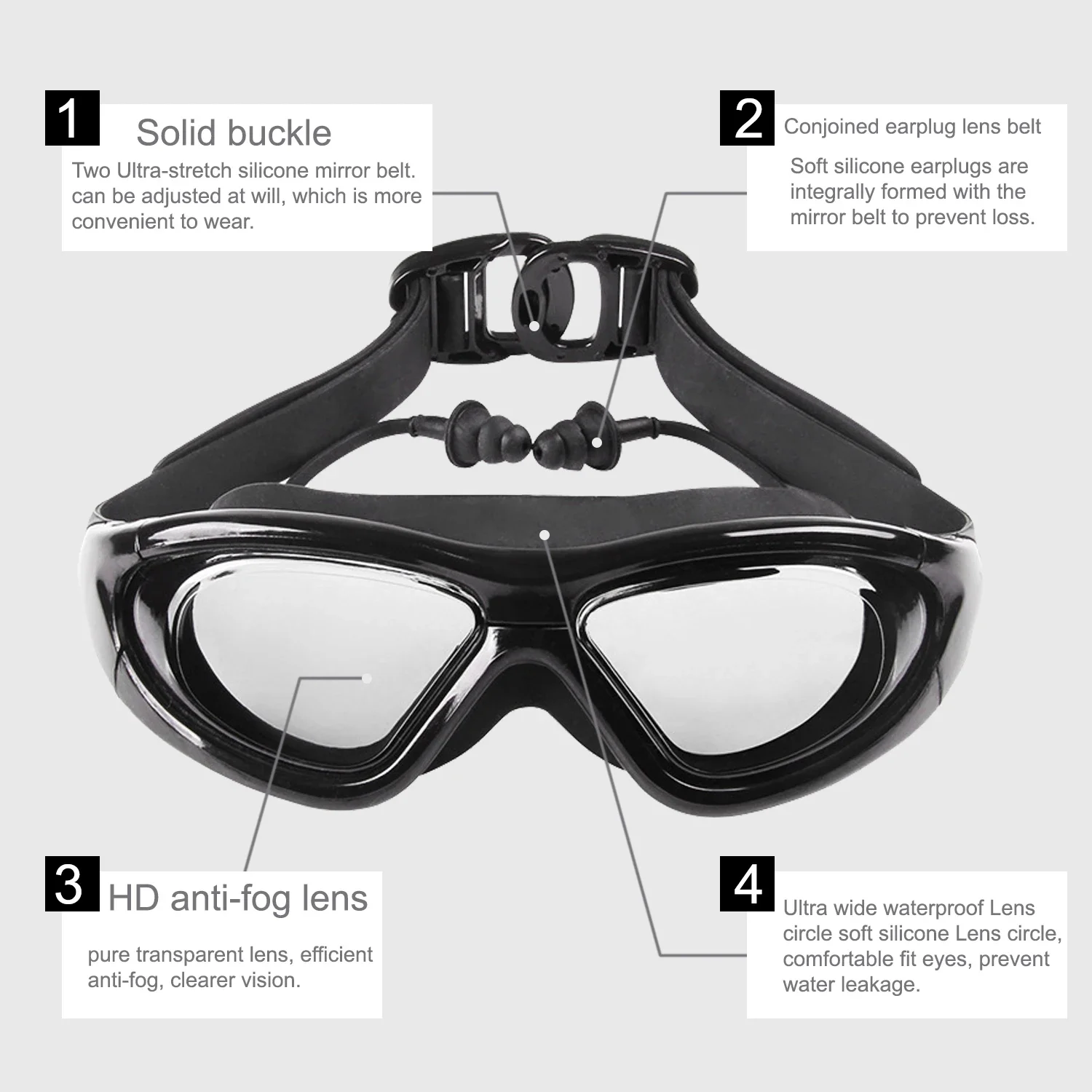 แว่นตาว่ายน้ำสายตาสั้นพร้อมสเป - Swim Goggles Anti Fog Uv บทวิจารณ์และราคา