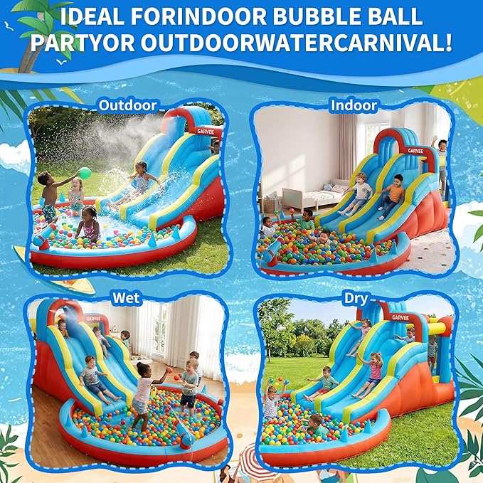 สวนน้ำเป่าลม 8-in-1 สำหรับทุกฤ - Water Slide Inflatable บทวิจารณ์และราคา