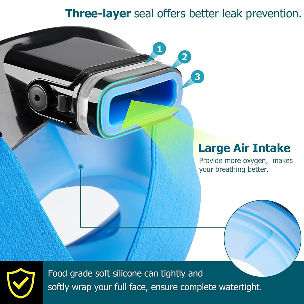 ใหม่หน้ากากดําน้ําแบบเต็มหน้าพ - Snorkel Mask Full Face บทวิจารณ์และราคา
