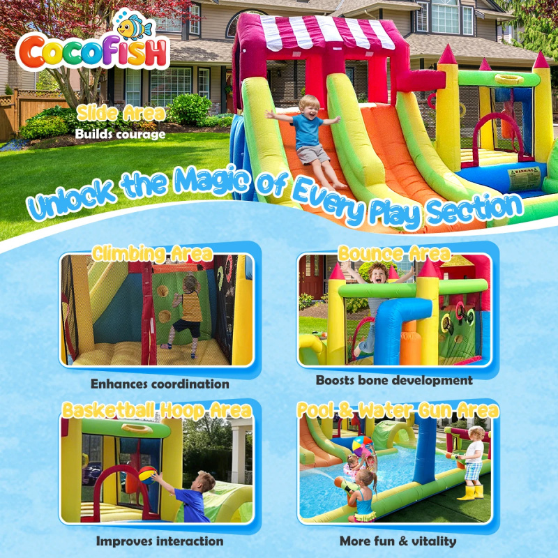 บ้านลมเป่าลมธีมงานรื่นเริงสวนน - Water Slide Inflatable บทวิจารณ์และราคา