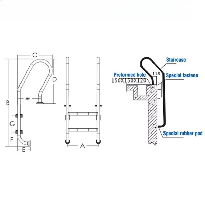 บันไดสระว่ายน้ำสแตนเลสแบบ 3/4  - Pool Ladder Above Ground บทวิจารณ์และราคา