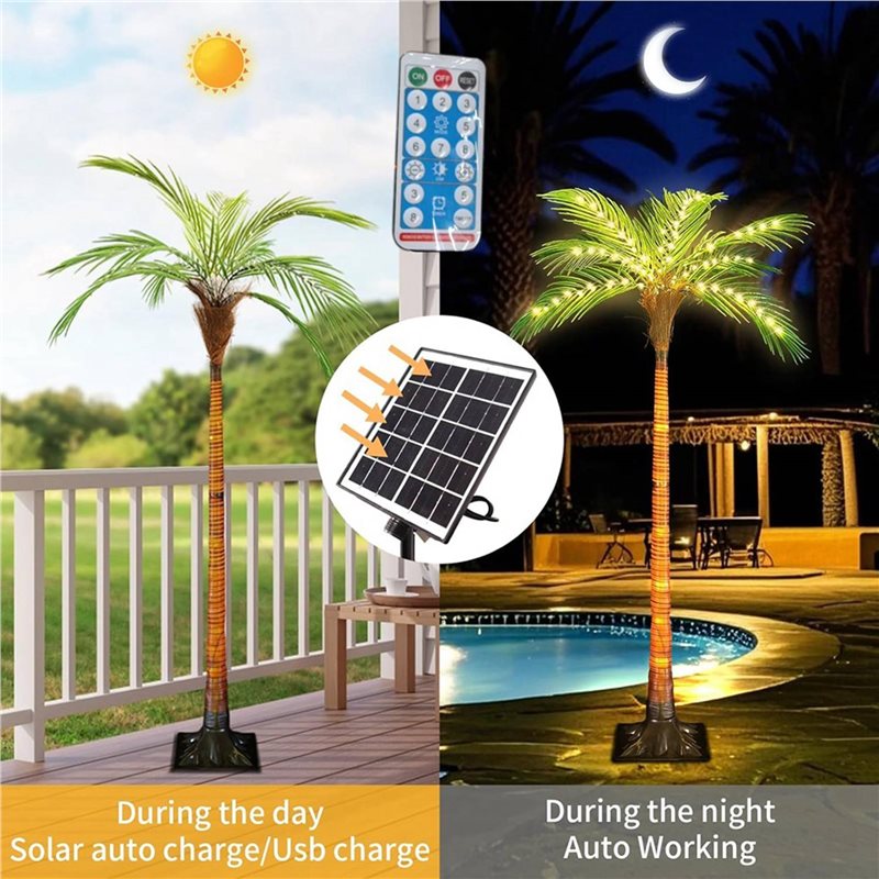 ไฟต้นปาล์มพลังงานแสงอาทิตย์ AR - Pool Light Solar Rechargeable บทวิจารณ์และราคา