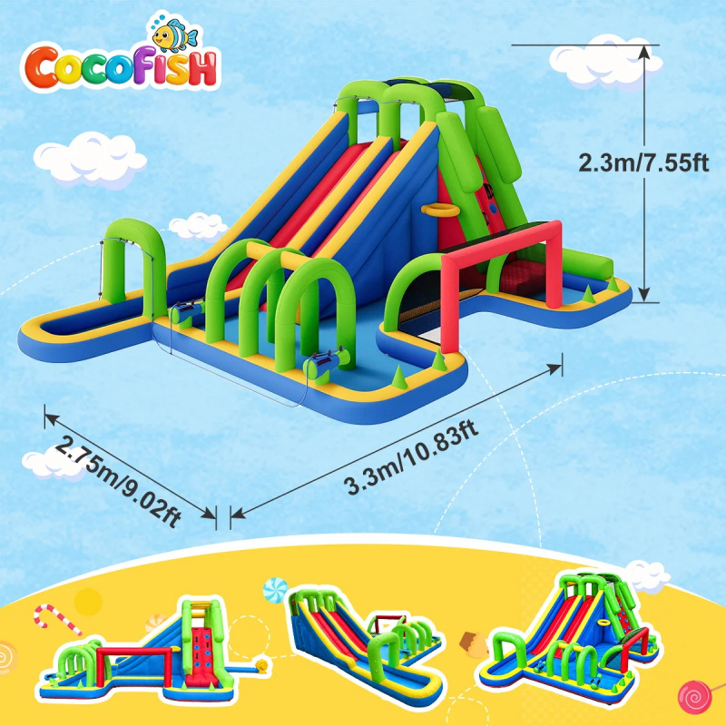 สวนน้ำเป่าลมขนาดใหญ่ Cocofish  - Water Slide Inflatable บทวิจารณ์และราคา