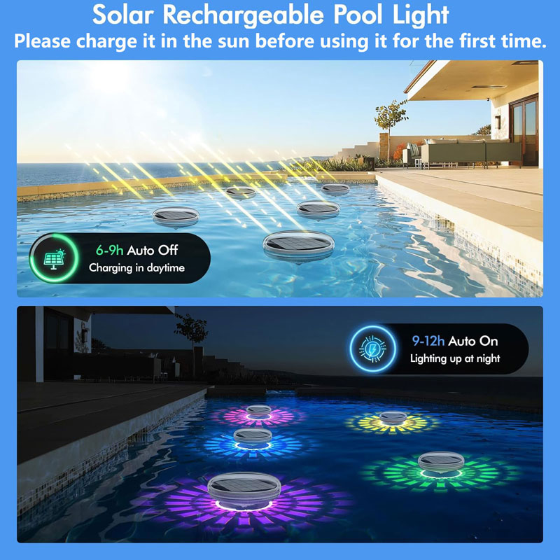 ไฟสระว่ายน้ํา, ลอยแบบชาร์จพลัง - Pool Light Solar Rechargeable บทวิจารณ์และราคา