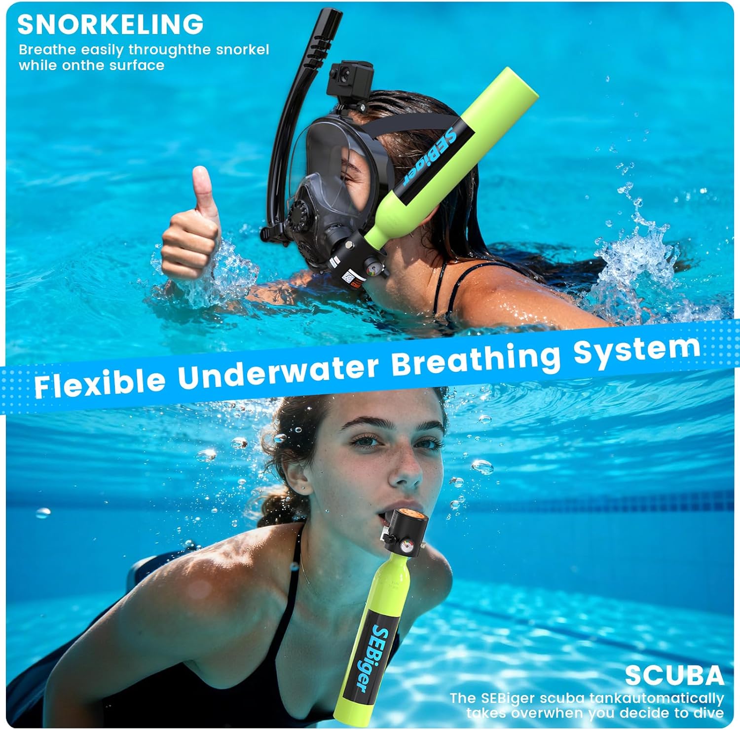 ถังดำน้ำขนาดเล็ก 0.5 ลิตร พร้อ - Snorkel Mask Full Face บทวิจารณ์และราคา