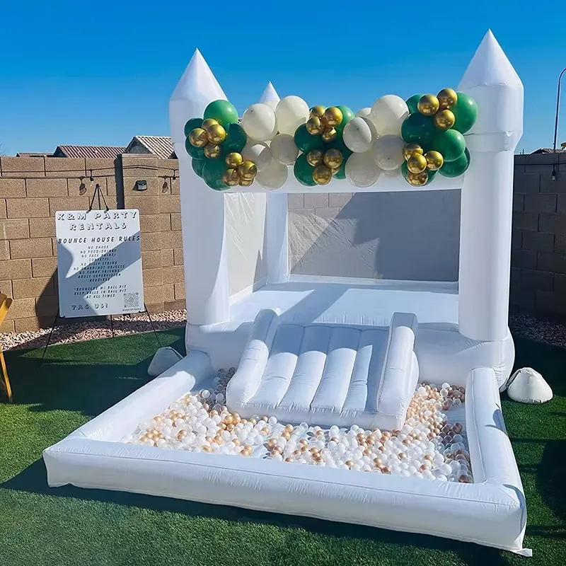 บ้านลมสีขาวขนาด 20264 ตารางเมต - Water Slide Inflatable บทวิจารณ์และราคา