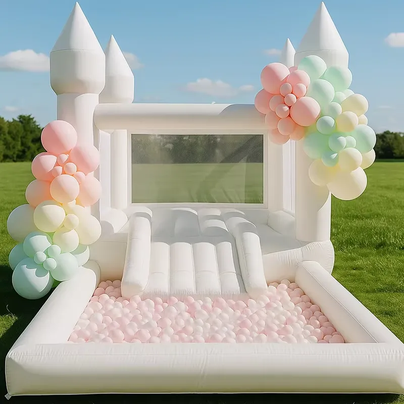 บ้านลมสีขาวขนาด 20264 ตารางเมต - Water Slide Inflatable บทวิจารณ์และราคา