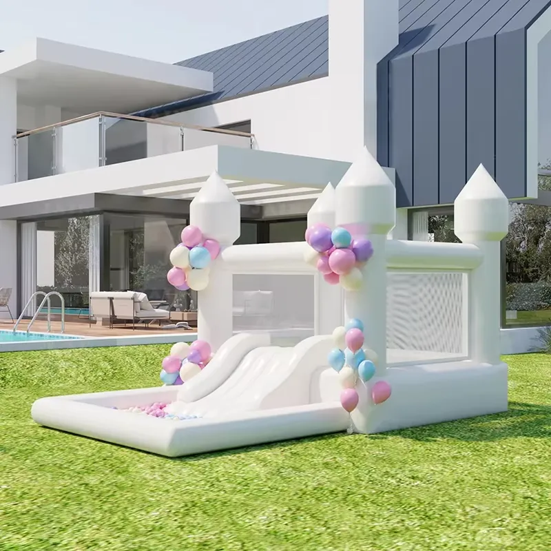 บ้านลมสีขาวขนาด 20264 ตารางเมต - Water Slide Inflatable บทวิจารณ์และราคา